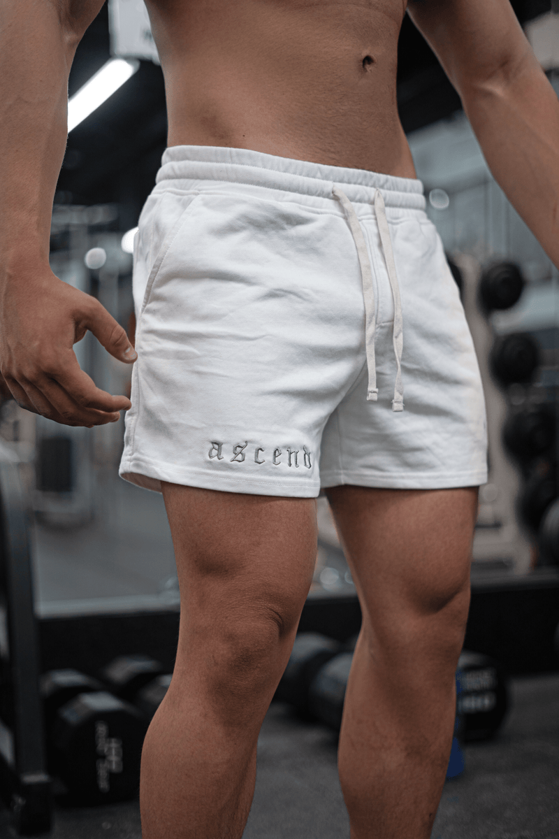 ASCEND Bodybuilding Shorts | White Ascend Athletic 